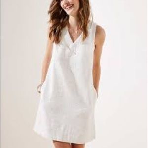 LOFT Tall Textured V-neck Shift Dress